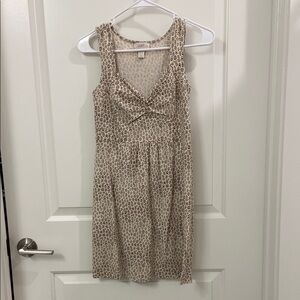 LOFT Beige and Brown sweetheart neckline Mini Dress